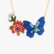 Ulysses Butterfly and Australian Flowers Pendant Necklace Les belles éphèmères - Les Néréides