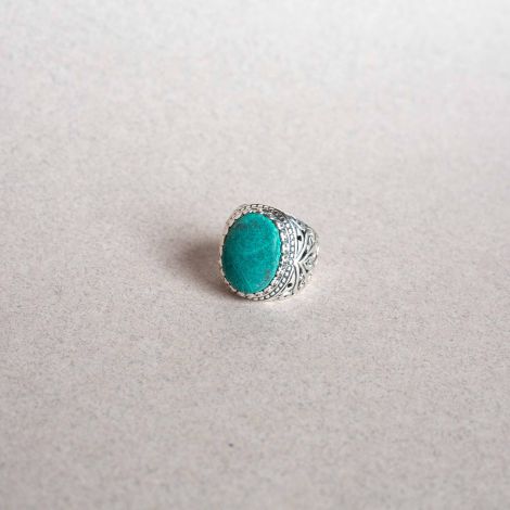 Silver & Green Chrysocolle ring