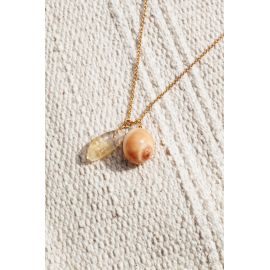 SOUVENIR collier pendentif citrine et coquillage Souvenir - Olivolga Bijoux