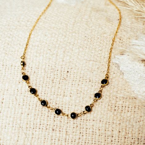 Short necklace/black Confettis