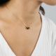 3 dangle necklace/black Confettis - Olivolga Bijoux