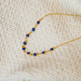 Short necklace/blue Confettis - Olivolga Bijoux