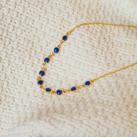 Short necklace/blue Confettis