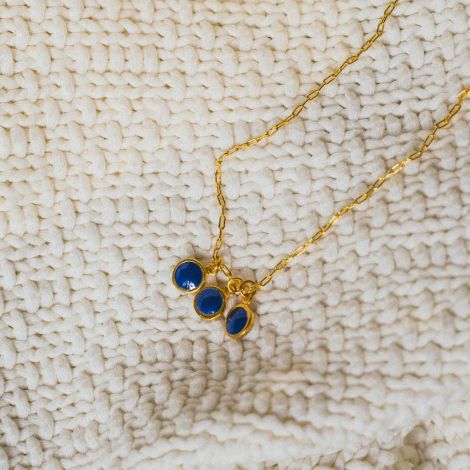3 dangle necklace/blue Confettis