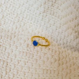 1 disc ring/blue Confettis - Olivolga Bijoux
