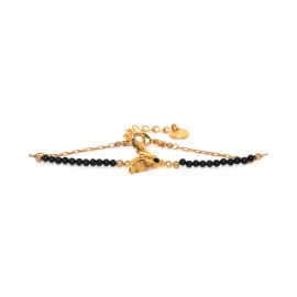 BEE HAPPY bee bracelet with black agate - Franck Herval