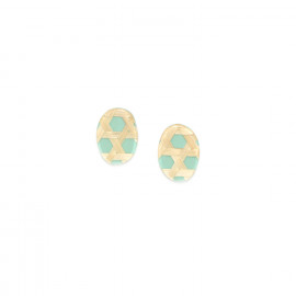 petites boucles d'oreilles turquoises Cannage - Nature Bijoux
