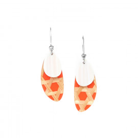 tangerine earrings with mother of pearl Cannage - Nature Bijoux