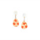 small tangerine earrings with mother of pearl top Cannage - Nature Bijoux