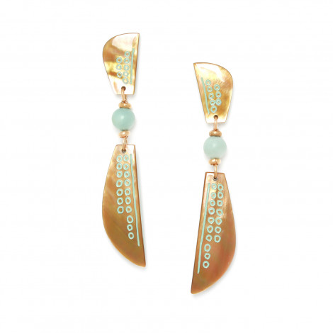two brownlip earrings Celadon