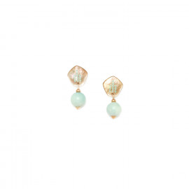 boucles d'oreilles perle amazonite 12mm Celadon - Nature Bijoux