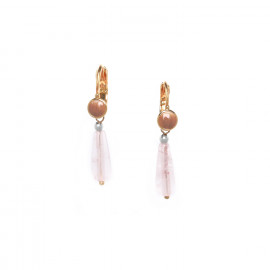 rose quartz drop earrings Lagoon - Nature Bijoux