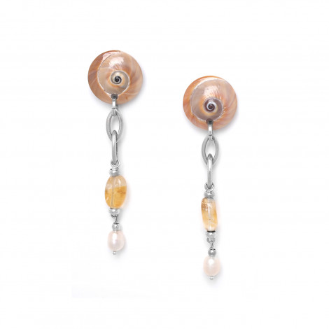 citrine & pearl earrings Makatea