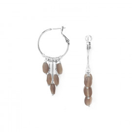 smoky quartz creole earrings Ombre et lumiere - Nature Bijoux