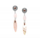 boucles d'oreilles paua et quartz rose Terre douce - Nature Bijoux