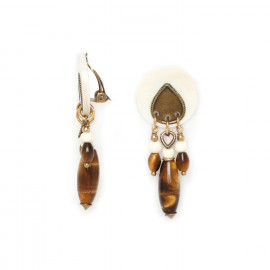 three dangle clip earrings Varanasi - Nature Bijoux