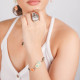turquoise ring with blacklip Cannage - Nature Bijoux