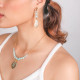 three amazonite beads and brownlip earrings Celadon - Nature Bijoux