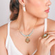 brownlip earrings with amazonite top Celadon - Nature Bijoux