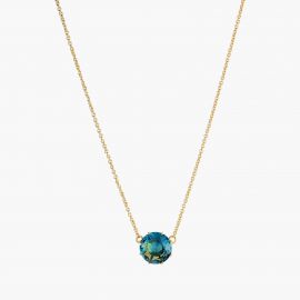 La Diamantine round stone pendant necklace Acqua Azzura La diamantine - Les Néréides