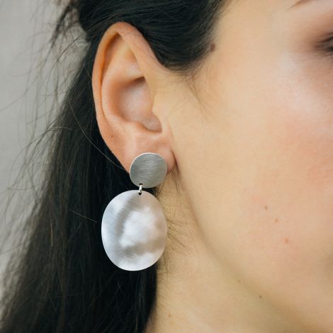 Silver rounds earrings
