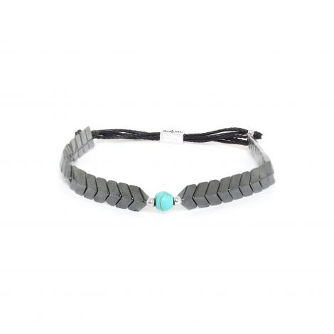 hematite adjustable bracelet turquoise Caporal