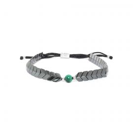 hematite adjustable bracelet green Caporal - Nature Bijoux