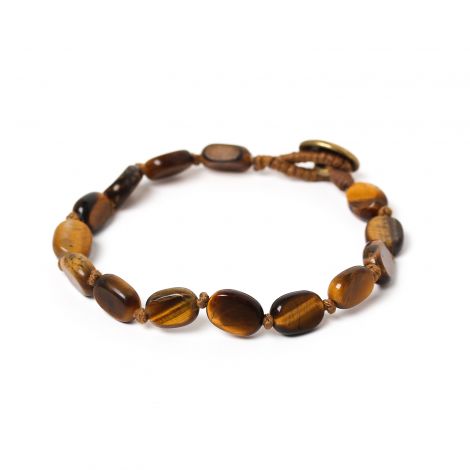 small oval beads men bracelet Tiger eye