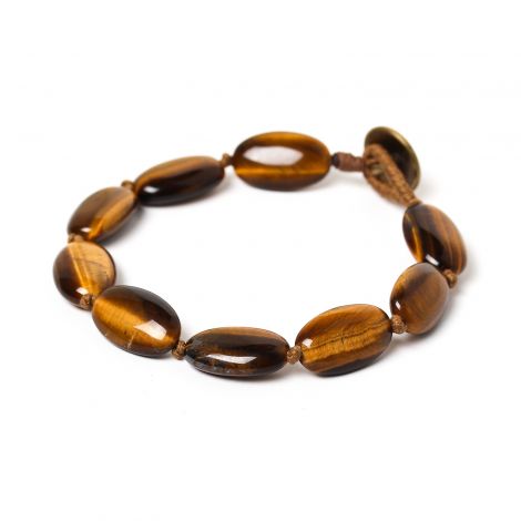 big oval beads men bracelet Tiger eye
