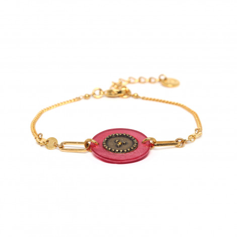 bracelet fermoir mousqueton rose Scarlett