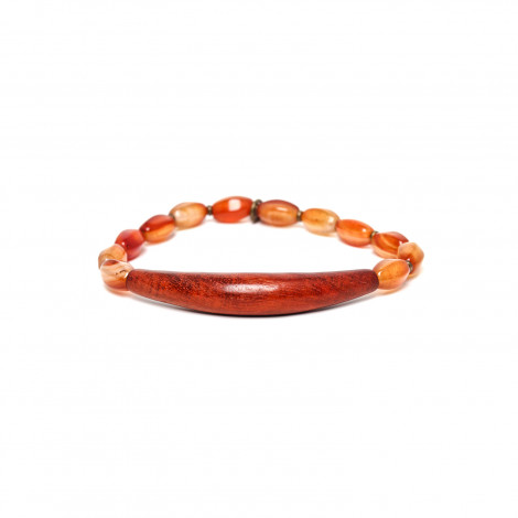 stretch bracelet red agate and sibucao Impala