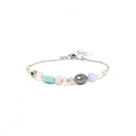 silver bracelet pink quartz and pearl Rock & pearl - Nature Bijoux