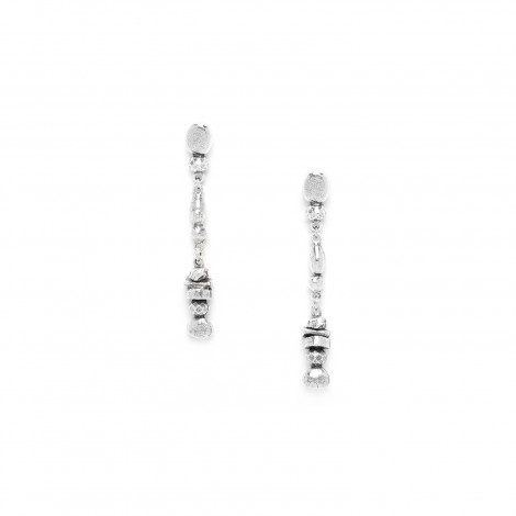 3 pc earrings Silver beads