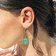 Blue wood kaleidoscope sleeper earrings - Amélie Blaise