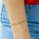 CONFETTIS bracelet chaine fermoir mousqueton vert Confettis - Olivolga Bijoux