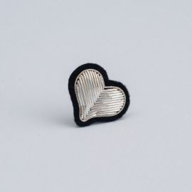 silver heart brooch (Box size S) - 