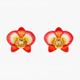 Boucles d'oreilles Rêves d'orchidées éléphant et cœur de crystal - Les Néréides