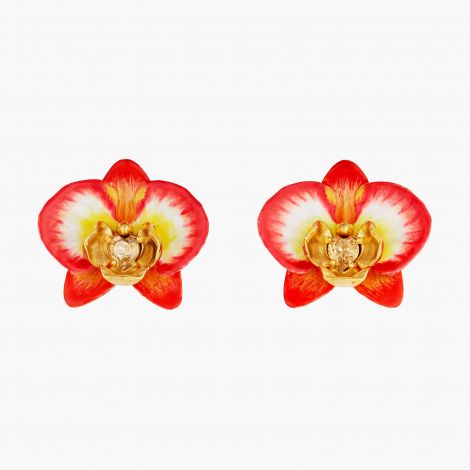 Boucles d'oreilles Rêves d'orchidées éléphant et cœur de crystal