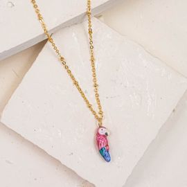 Pink parrot necklace - Nach