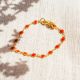 CONFETTIS bracelet chaine fermoir mousqueton tangerine - Olivolga Bijoux