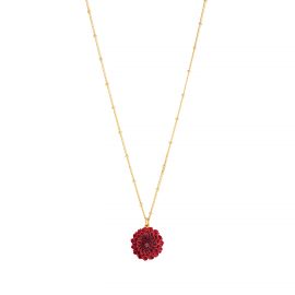 Black dahlia pendant necklace "Language of Flowers" - 