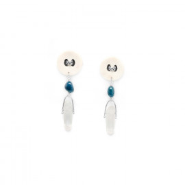 boucles d'oreilles cristal & bouton Inuit - Nature Bijoux