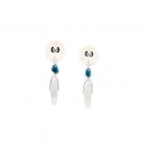 boucles d'oreilles cristal & bouton Inuit