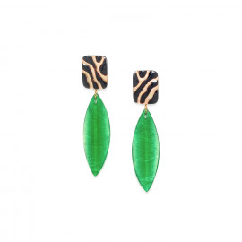 earrings capiz leaf with brown lip top Precious savanna - Nature Bijoux