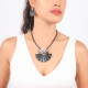 large necklace black lip and wood Andalousie - Nature Bijoux
