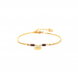 bracelet ajustable petite goutte dorée à l'or fin Vanille - Franck Herval