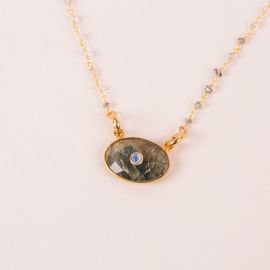 Composing stone necklace - stone and medallion - JOE - L'atelier des Dames