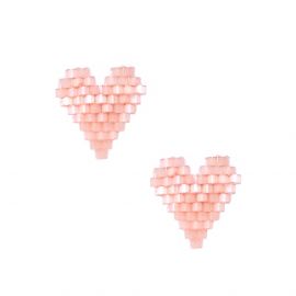 pink heart post earrings - 
