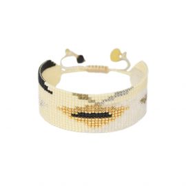 Bracelet PEEKI beige, noir et doré M - Mishky
