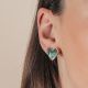 Blue heart post earrings - 